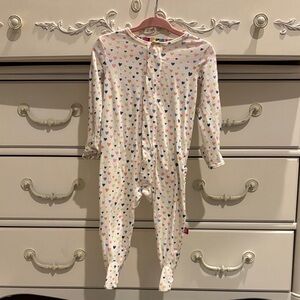 Magnetic Me Multicolor Heart Print Kids Footie 3-6mo
